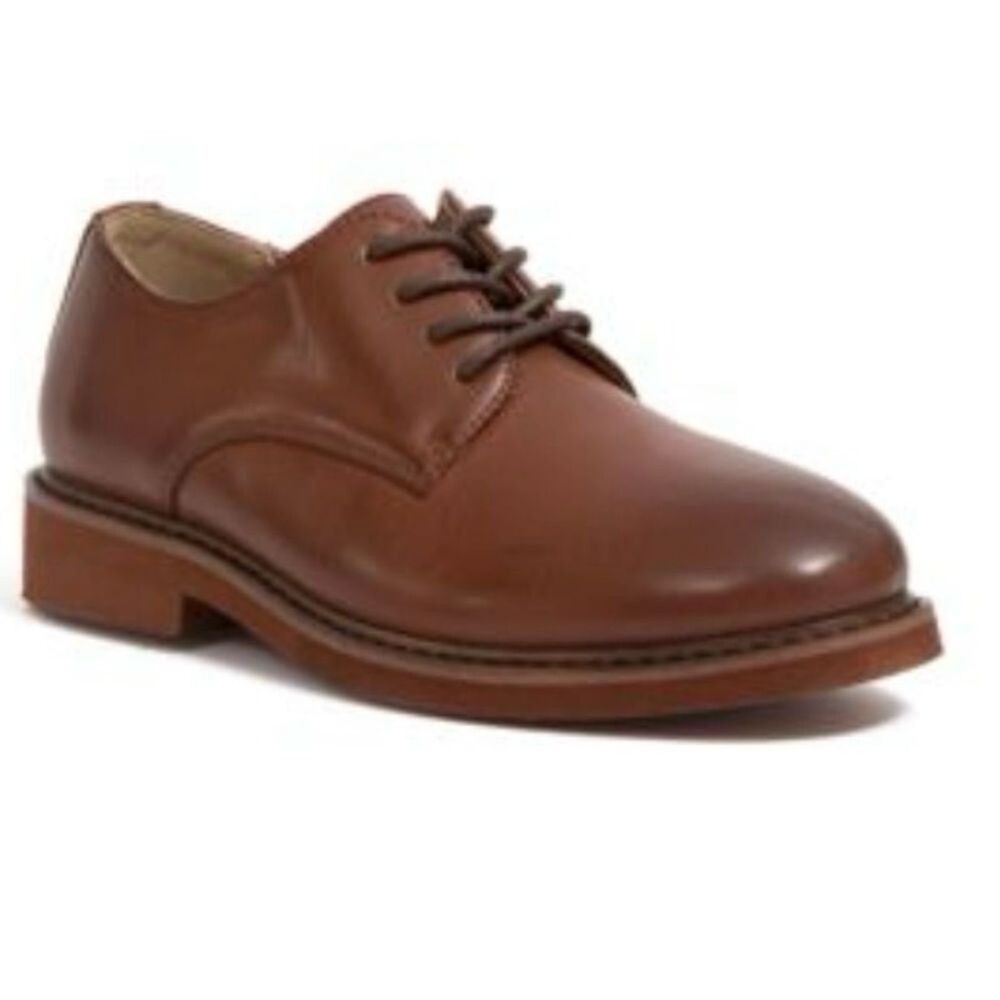 Deer Stags Boys Youth 1M Brown Oxfords Dress Shoes NWOT